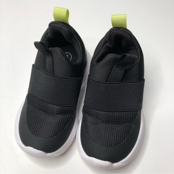 Toddler Boy Shoes Cat & Jack Slide On Black Elastic Closure Comfy Sneakers Sz 6 - Picture 3 of 6
